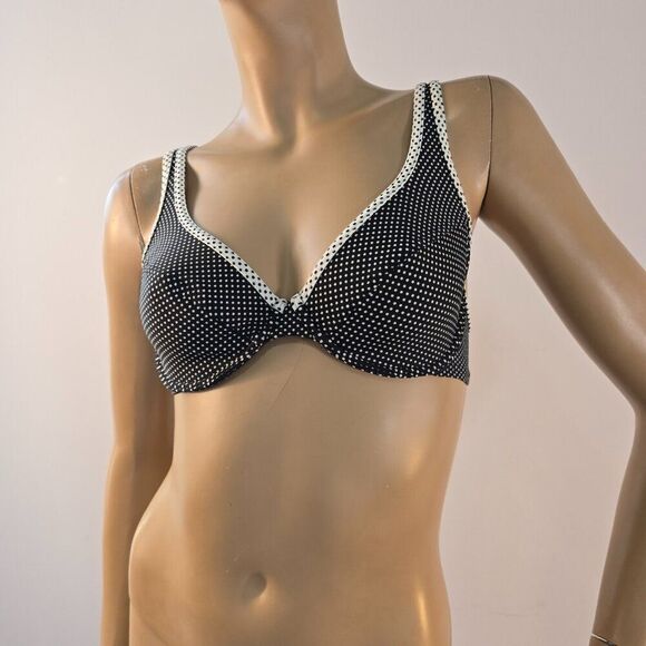 Esprit Polka Dot Underwire Bikini Top Womens Swimwear Bra US Size SD 32D - Picture 2 of 7